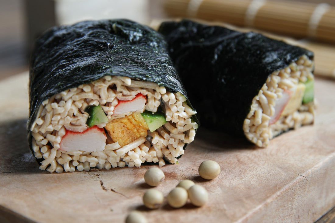 【糖質5.6gの大豆麺でつくる】節分ごはんに「低糖質恵方巻まーめん」