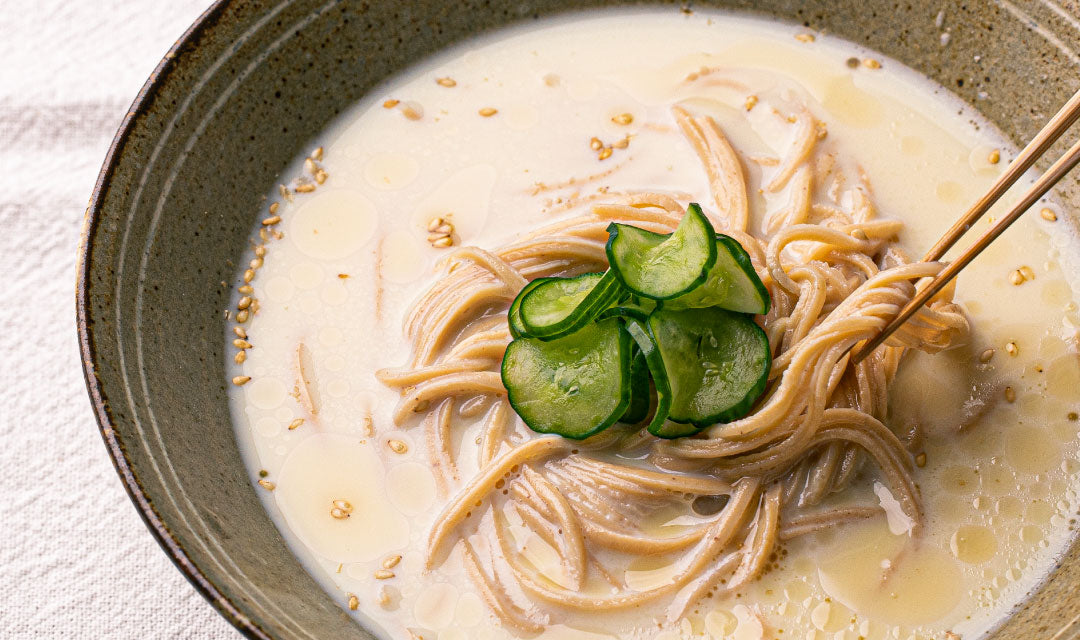 3ステップで完成！白だし豆乳大豆麺